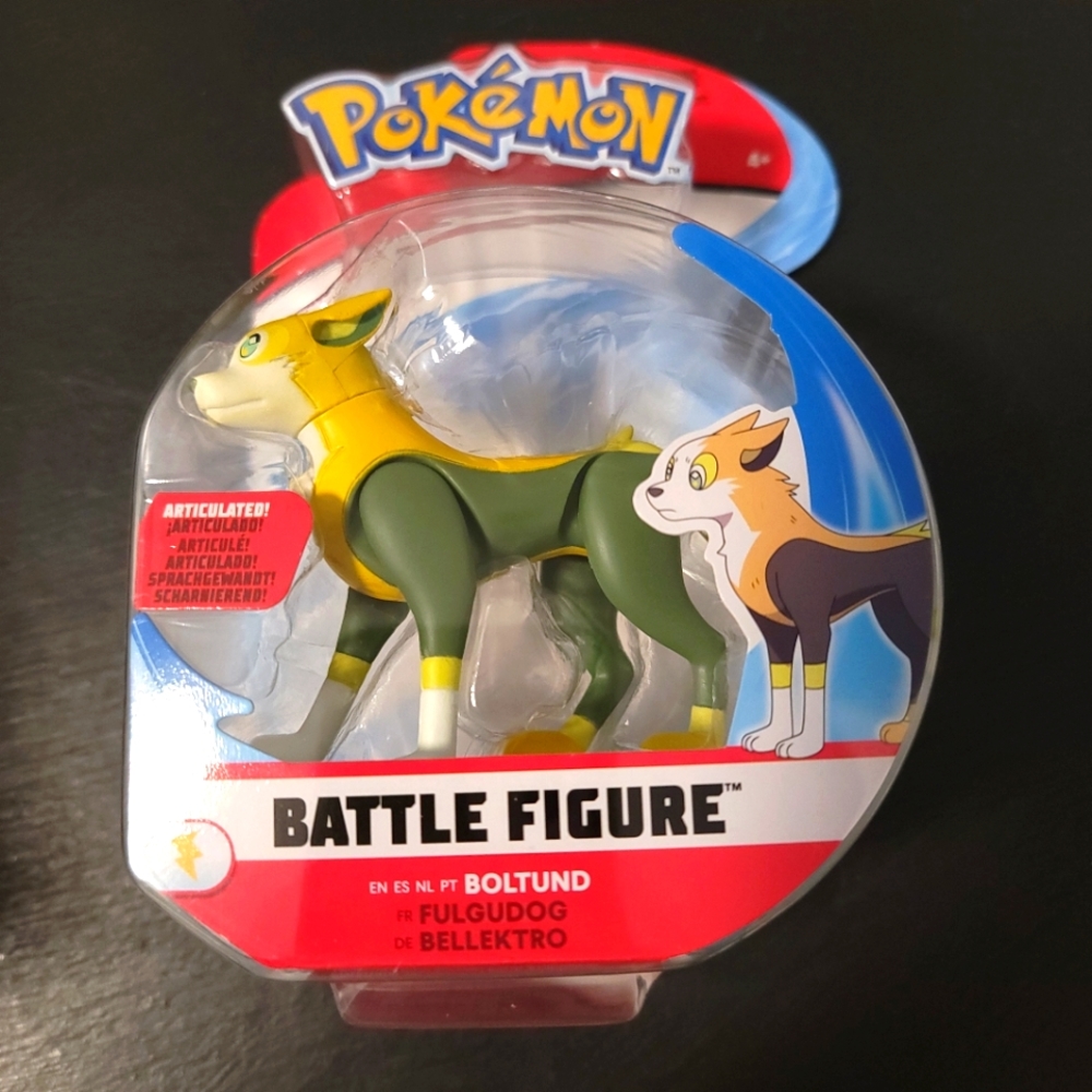 Jazwares Pokemon Yellow Boltund Electric Dog Articulated Battle Action FigureB